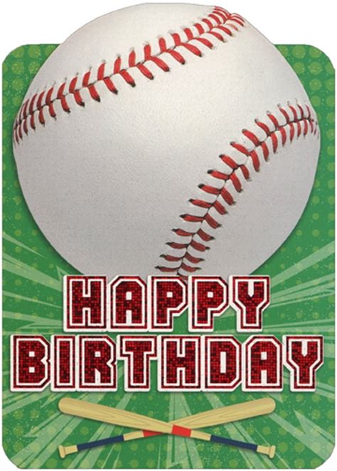 paper house productions baseball  green die cut foil sports birthday