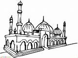 Masjid Mewarnai Nabawi Mosque Marimewarnai Bagus Islami Islam Muslim Terlengkap Sketsa Animasi Kubah Pemandangan Menggambar Taj sketch template