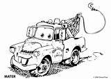 Cars Mater Colouring Printable Tow Disney Movie Hit sketch template