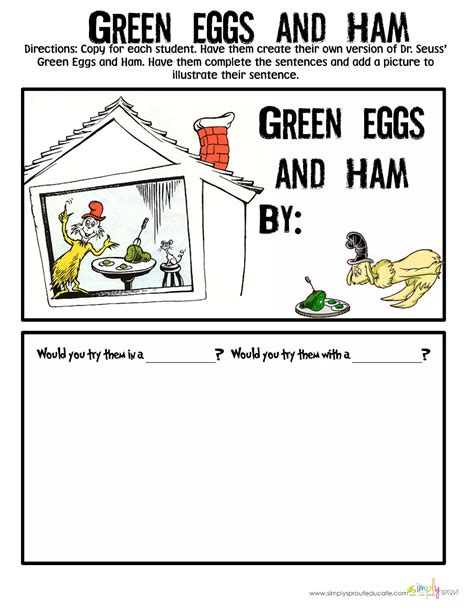 green eggs  ham  printable book printable kids entertainment