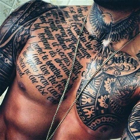 Cool Full Chest Quote Tattoos For Men Dope Tattoos Cool Chest Tattoos