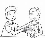 Sharing Food Clipart Kids Coloring Children Pages Sketch Color Getdrawings Good Getcolorings Printable Template sketch template