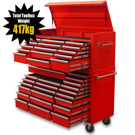 New Maxim Red 60” Toolbox 37 Drawer Top Chest And Roll Cabinet