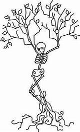 Tree Skeleton Embroidery Tattoo Designs Drawing Coloring Patterns Cross Stitch Urban Threads Tattoos Side Pages Stitching Halloween Hand sketch template
