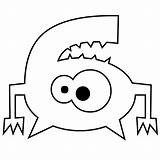 Number Coloring Pages Monster sketch template