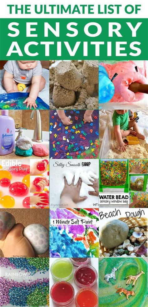 ultimate list  sensory activities  kids summer  sensory activities