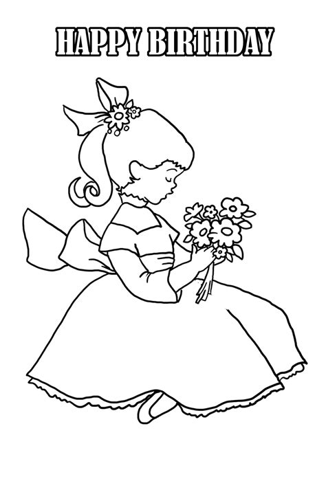happy birthday girl coloring pages