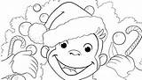 Curious George Christmas Coloring Pages Getdrawings sketch template
