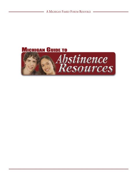 Michigan Guide To Abstinence Resources Sex Education Sexual Intercourse