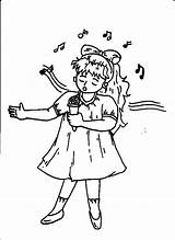 Singing Girl Drawing Coloring Pages Getdrawings sketch template