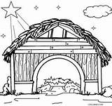 Stable Nativity Manger Pages Malvorlagen Krippe Weihnachtskrippe Ausmalbilder Stabil Ausdrucken Crib Cool2bkids sketch template