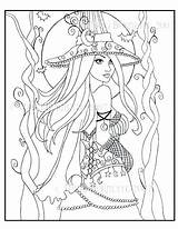 Coloring Pages Pagan Printable Fantasy Pastel Adults Goth Adult Goddess Getcolorings Getdrawings Color Interesting Advanced Colorings sketch template