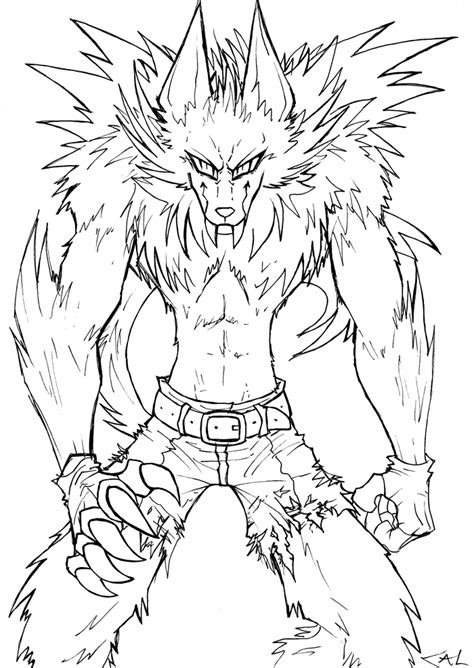 werewolf lineart  strixic  deviantart