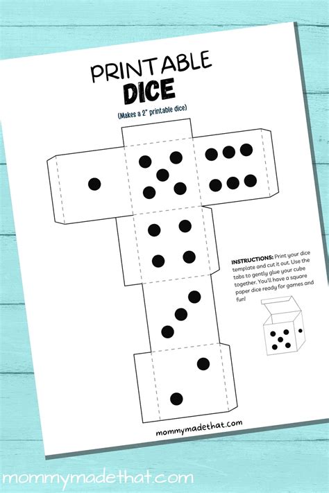 dice printable template
