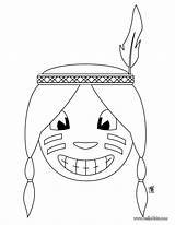 Coloring Indian Pages Head Girl Chief Getcolorings Printable Indien Visit Cowboys If Choose Board sketch template