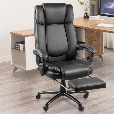office chair executive reclining ergonomic high  leather footrest armchair ebay