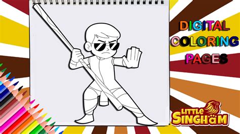 stick training  singham mahabali coloring page coloring pages