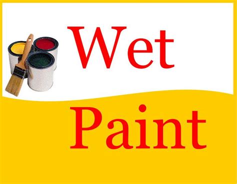 easily visible wet paint signs kitty baby love