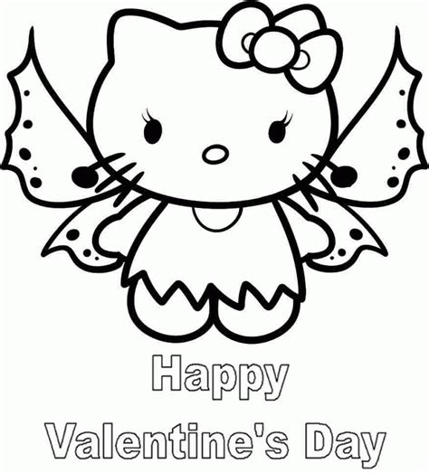 kitty valentines day coloring pages printable valentine