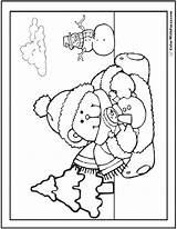 Teddy Bear Coloring Pages Snowman Printable Fun Cute Colorwithfuzzy sketch template