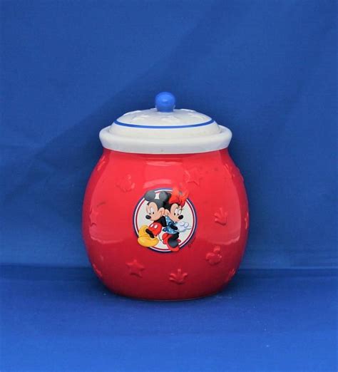 mickey mouse red cookie jar lidmickey mousemickey mouse etsy