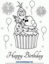 Birthday Coloring Happy Pages Cupcake Olaf Frozen Disney Printable Nice Color Print Colouring Sheets Book Cupcakes Online Kids Besuchen Christmas sketch template