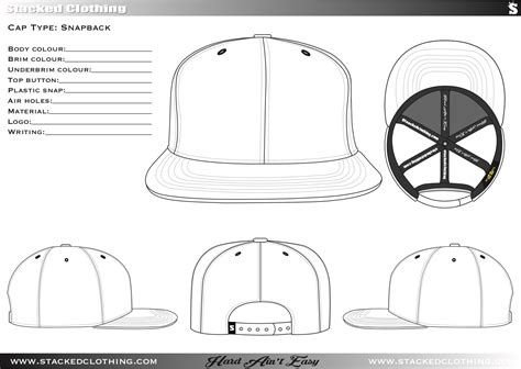 snapback template stacked clothing  cap designs dad caps
