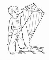 Kite Kites Coloring Pages Flying Kids Printable Drawing July 4th Fly Color Boy Sheets Clipart Children Print Teamwork Colouring Line sketch template