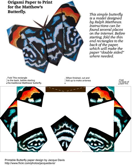 origami butterfly template  printable papercraft templates