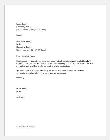 apology letter  late submission  templates rezfoods resep