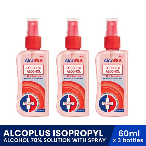 alcoplus isopropyl alcohol  solution  spray ml   bottles
