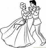 Cinderella Coloring Disney Couple Prince Pages Cartoon Drawing Color Coloringpages101 Getdrawings Printable Online Getcolorings sketch template