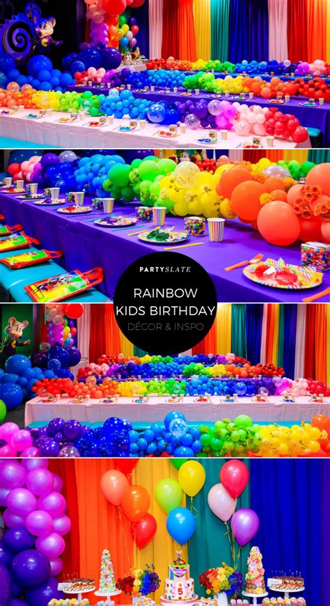 rainbow kids birthday party   whirlwind  bright colors
