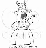 Viking Opera Woman Cartoon Clipart Singing Coloring Cory Thoman Outlined Vector 2021 sketch template