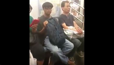 woman goes off on a man for allegedly masturbating on a nyc train video