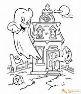 Coloring House Halloween sketch template