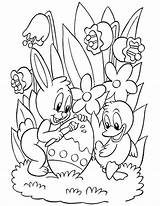 Easter Chick Coloring Bunny Pages Printable Playtime sketch template