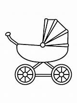 Baby Coloring Pages Stroller Printable sketch template