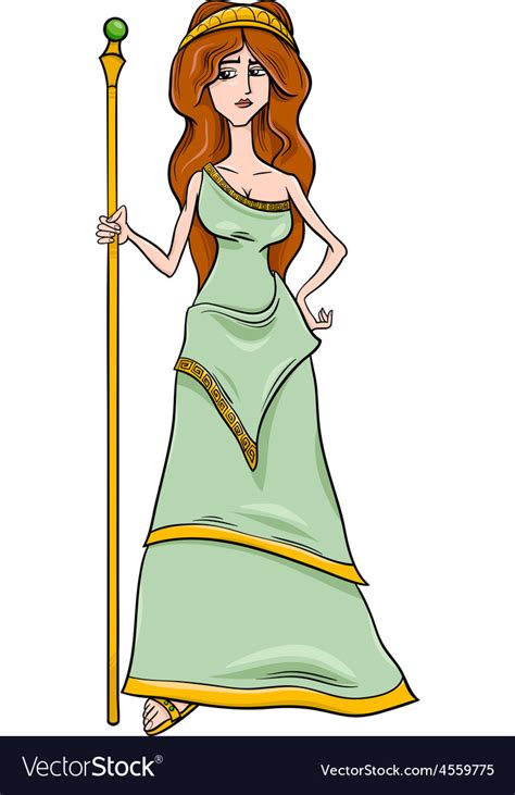 Greek Goddess Hera Cartoon Royalty Free Vector Image