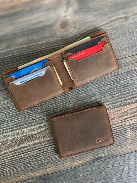 bifold wallet personalized leather wallet  men personalized wallet