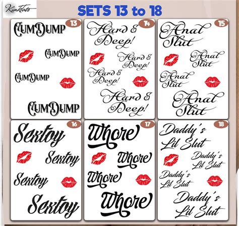 Sets Of Kinky Adult Temporary Tattoos Tramp Stamps Fetish Etsy Canada