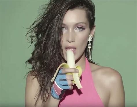 Bella Hadid Seductively Sucks Banana In Racy Leotard As She Kicks Off