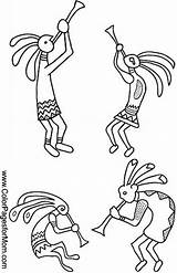 Coloring Pages Southwestern Native Kokopelli Southwest American Colorpagesformom Color sketch template