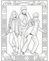 Coloring Potter Hermione Coloringonly Weasley sketch template