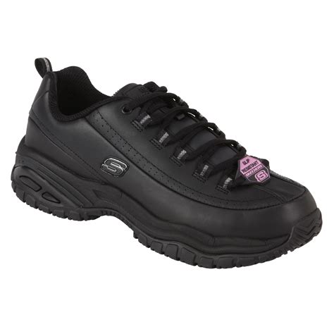skechers womens black slip resistant sofie oxford shoe