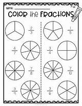Fraction Fractions Color Worksheets Math Worksheet Grade Teacherspayteachers Work sketch template
