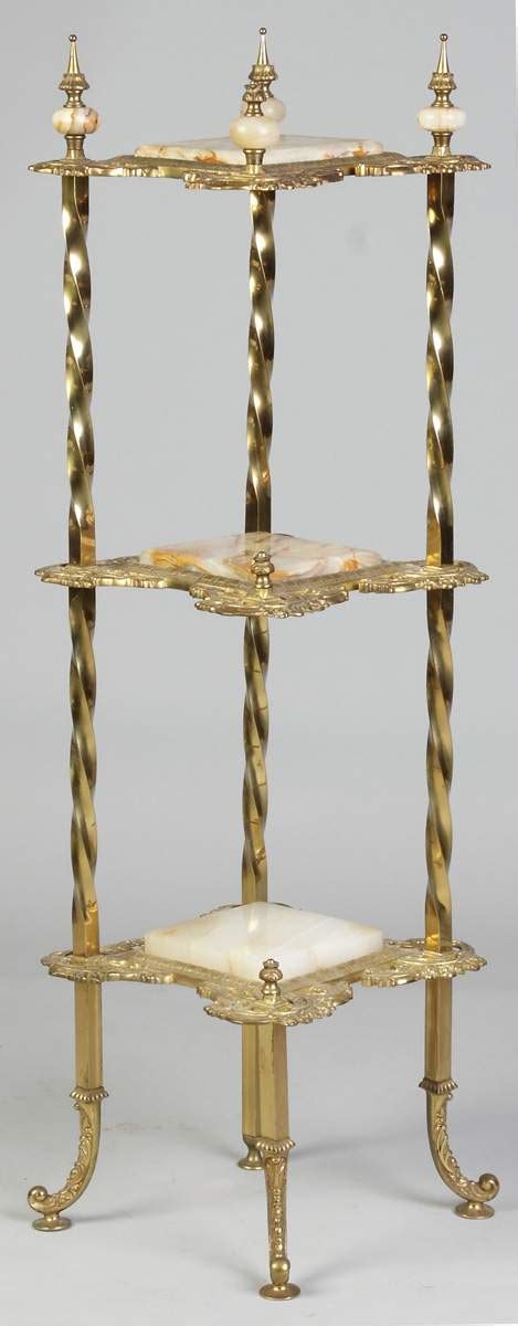Victorian 3 Tier Brass And Onyx Stand Cottone Auctions