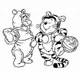 Pooh Winnie Coloring Pages Disney Drawing Baby Friends Tigger Drawings Cute Characters Thanksgiving Halloween Fall Classic Colouring Pdf Line Step sketch template