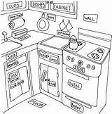 Coloring Kitchen Cabinet Pages Cute Printable sketch template