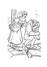 Coloring Notre Dame Esmeralda Hunchback Quasimodo Pages sketch template